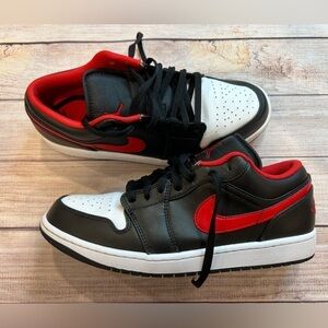 Nike Air Jordan 1 Low 'White Toe' Sneakers Shoes Black Red Men's 11 Bred Panda
